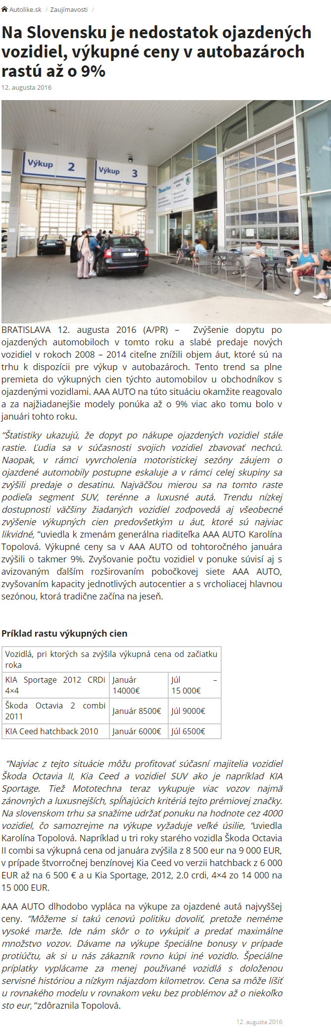 autolike nedostatok