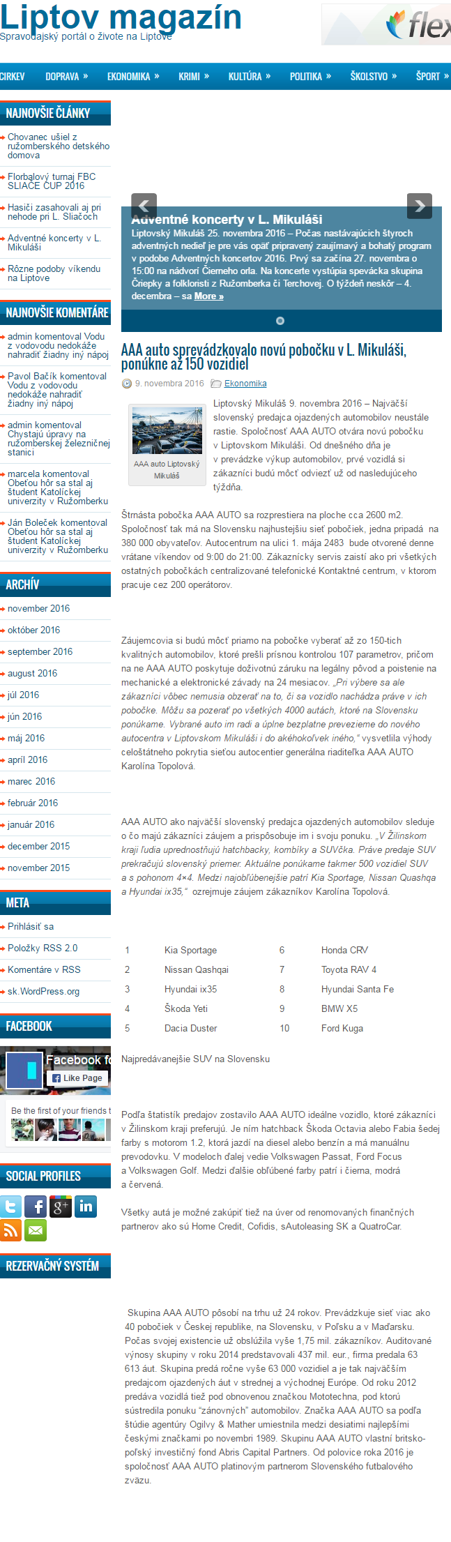 20161109 - AAA auto sprevádzkovalo novú pobočku v L. Mik_ .lipto