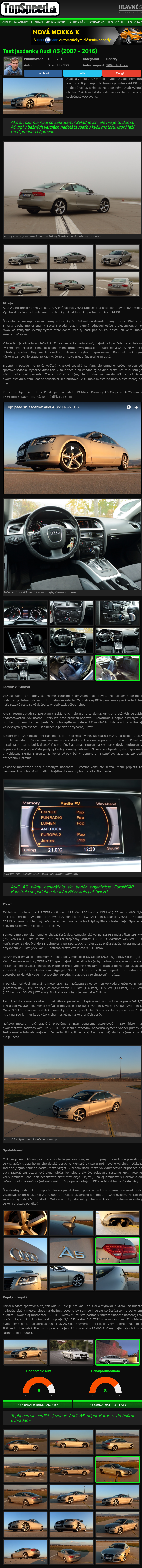 20161116 Test jazdenky Audi A5 (2007 - 2016) - .topspeed.sk