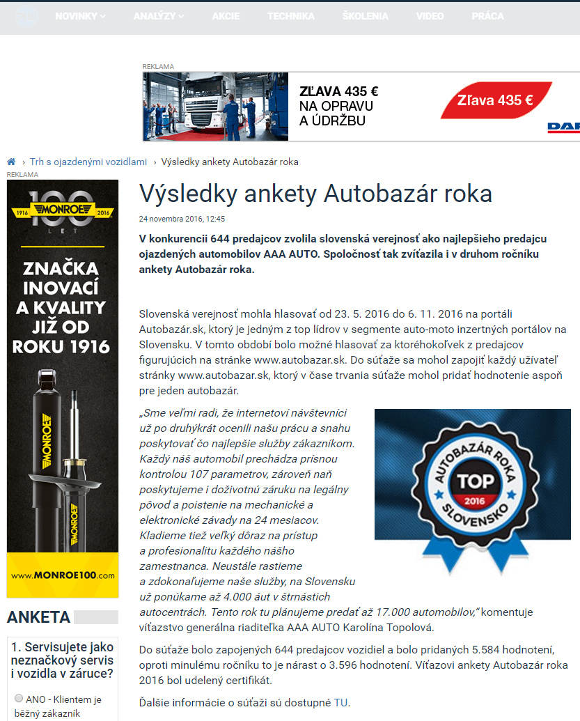 20161124 - Výsledky ankety Autobazár roka - motofocus