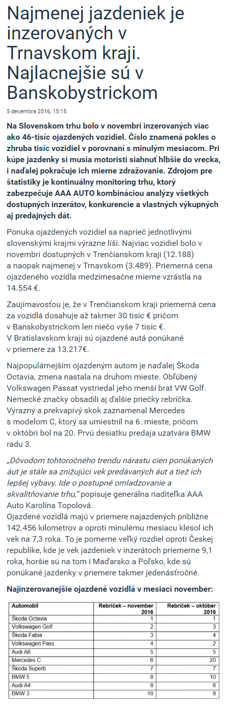 20161205 Najmenej jazdeniek je inzerovaných v _motofocus.sk