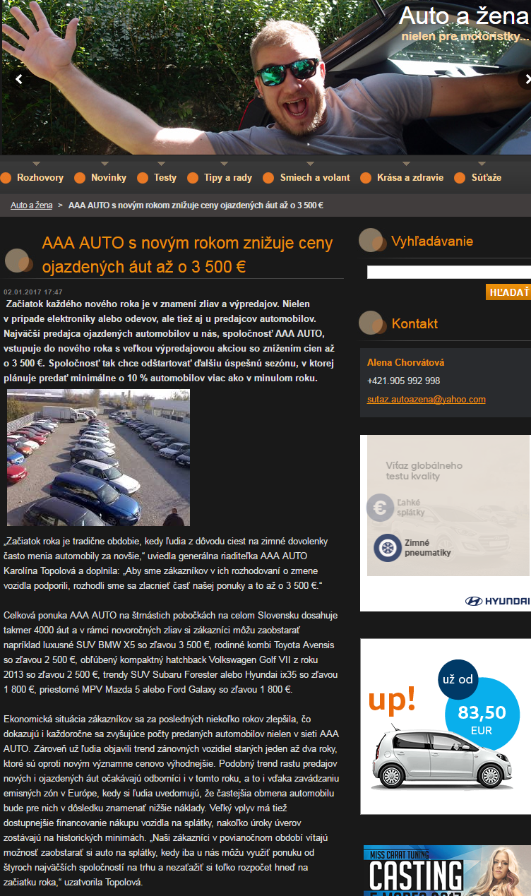 AAA AUTO s novým rokom znižuje ceny 20170102