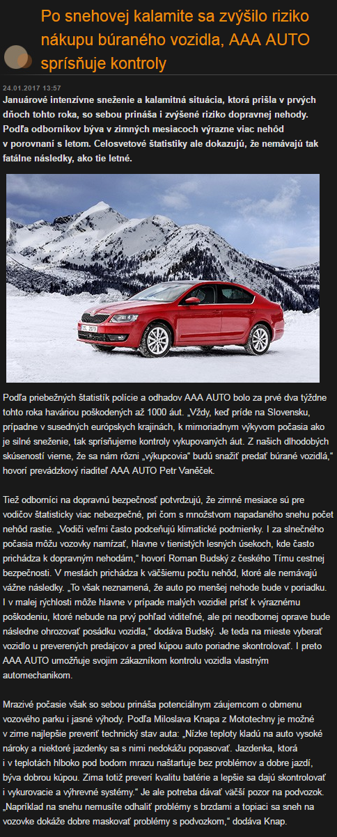 Po snehovej kalamite sa zvýšilo rizik_ autoazena.sk 20170124