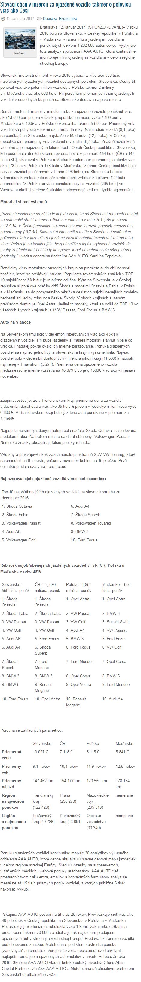 Slováci chcú v inzercii za ojazdené vozidlo t_ liptovmagazin. 20