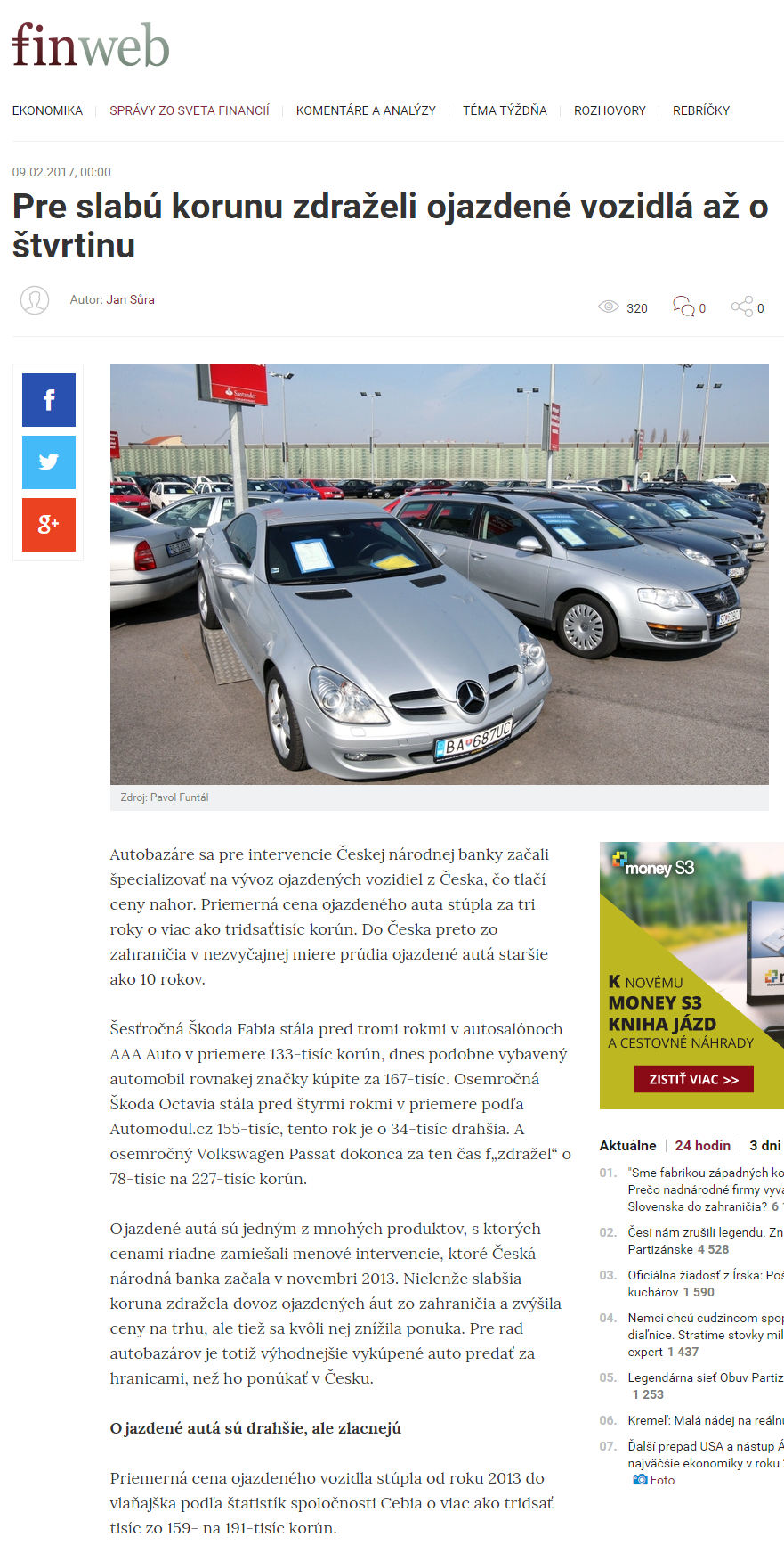 Pre slabú korunu zdraželi ojazdené vo_ finweb.hnonline.sk_201702
